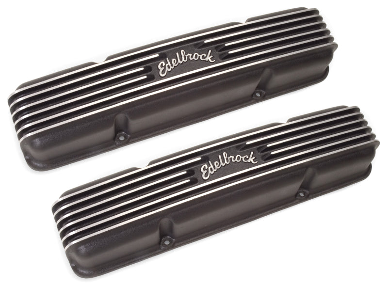 Edelbrock 41453 Valve Cover Classic Series Chevrolet 1959-1986 262-400 CI V8 Black
