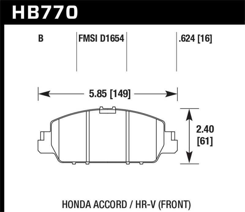 Hawk Performance HB770B.624 HPS 5.0 Street Brake Pads
