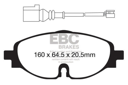 EBC 14+ Audi A3 1.8 Turbo Ultimax2 Front Brake Pads UD1760