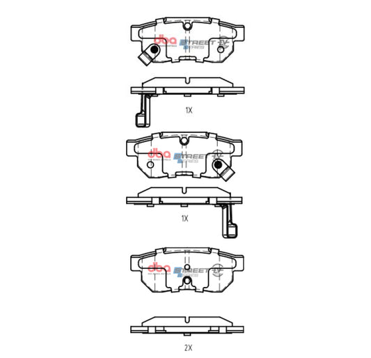 DBA 90-01 Acura Integra Rear SSEV Street Series Brake Pads