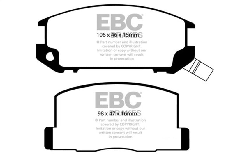 EBC 85-90 Toyota MR2 1.6 Yellowstuff Rear Brake Pads DP4602R