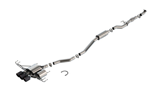 Borla 140927CFBA 2023 Honda Civic Type R MT ATAK Catback Exhaust w/ 4in Black Anodized Carbon Fiber Tips - #140927CFBA