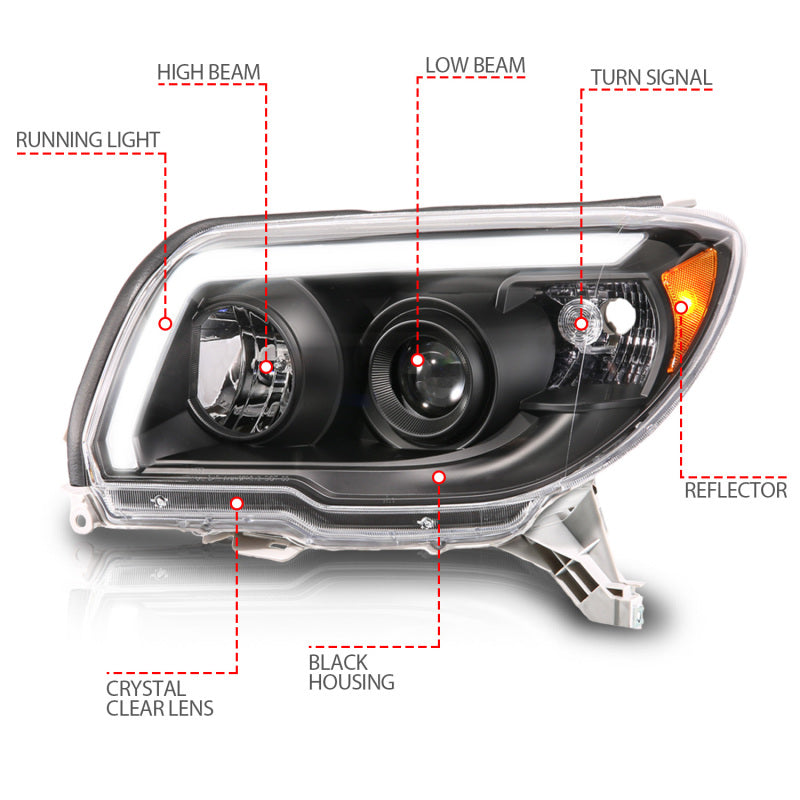 ANZO 2006-2009 Toyota 4Runner LED Projector Headlights