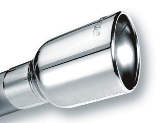 Borla 20155 Universal Polished Tip Single Oval Rolled Angle-Cut w/Clamp (inlet 2 1/2in. Outlet 4 1/4 x 3 1 - #20155