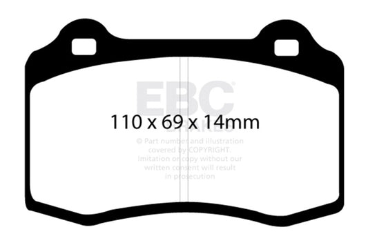 EBC 96-00 Lotus Esprit Turbo 2.0 Turbo GT3 Yellowstuff Rear Brake Pads DP41140R