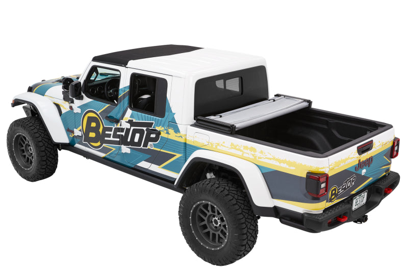 Bestop Fold Soft Tonneau - 20-26 Jeep Gladiator For 5 Ft. Bed Ez (Premium Black Twill)