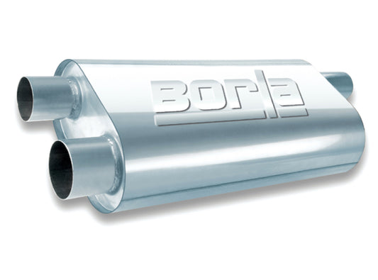 Borla 40477 Universal Oval Transverse 2.5in Inlet/Outlet 19in x 10.25in x 5.5in Turbo XL Muffler - #40477