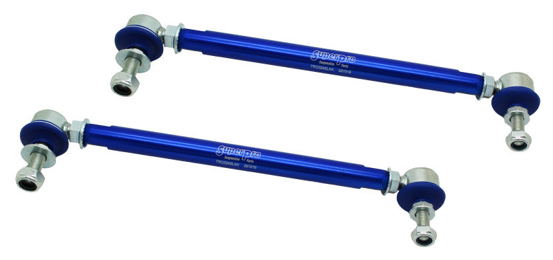 SuperPro Front Sway Bar Link Kit - Heavy Duty Adjustable (300mm-345mm Length, 10mm Studs)