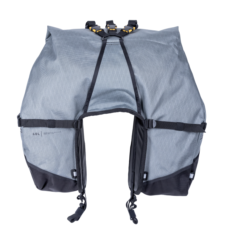 Giant Loop GBSB25-G Great Basin Saddlebag 68L Gray Motorcycle
