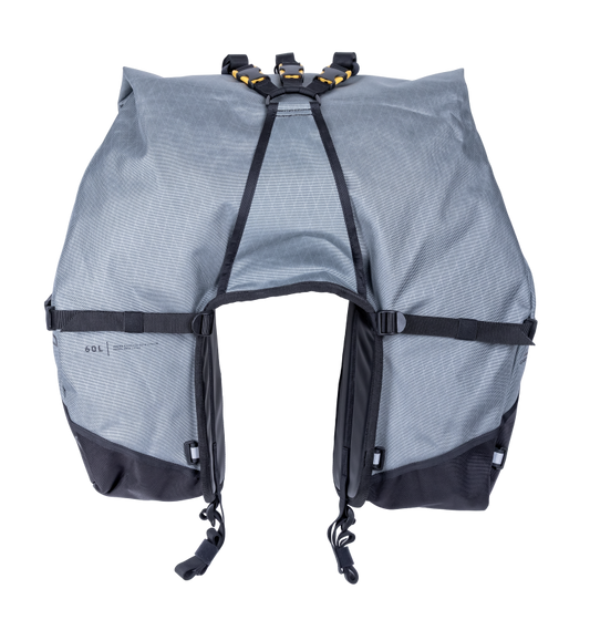 Giant Loop GBSB25-G Great Basin Saddlebag 68L Gray Motorcycle