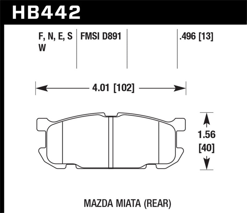 Hawk Performance HB442N.496 HP Plus Crossover Street/Motorsport Brake Pads