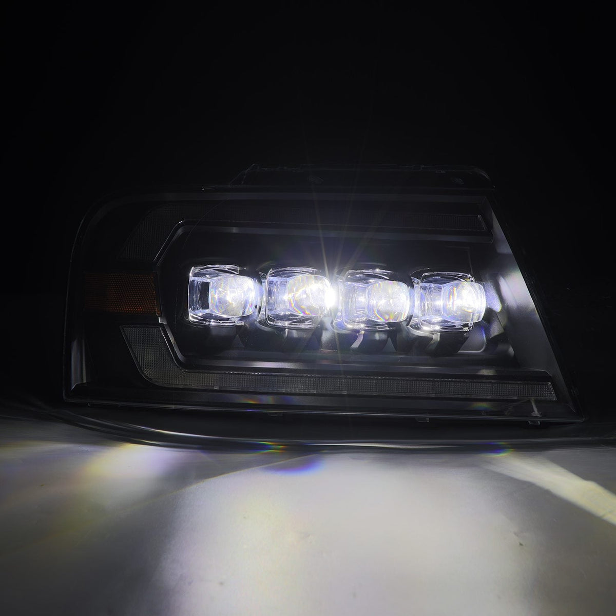 AlphaRex 880128 04-08 Ford F-150 (No 2004 Heritage) NOVA-Series LED Projector Headlights Alpha-Black with Activation Light / Sequential Signal