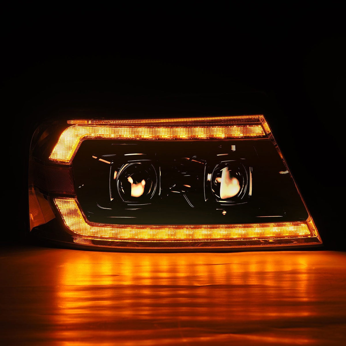 AlphaRex 880134 04-08 Ford F150 PRO-Series Projector Headlights Alpha-Black w/ Sequential Signal and DRL