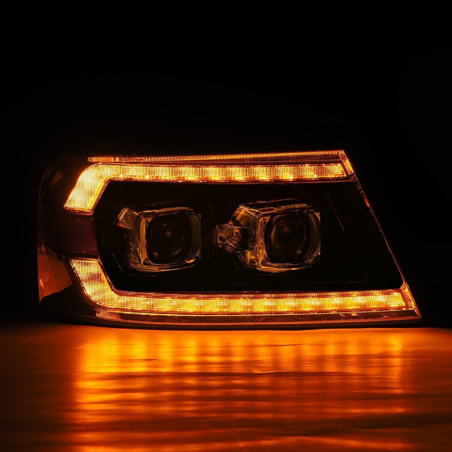 AlphaRex 880135 04-08 Ford F150 PRO-Series Projector Headlights Black w/ Sequential Signal and DRL