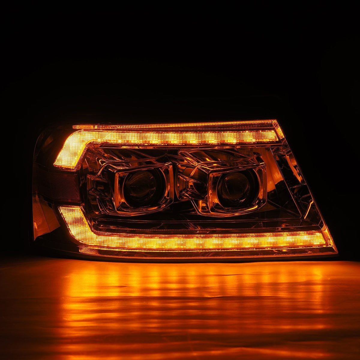 AlphaRex 880136 04-08 Ford F150 PRO-Series Projector Headlights Chrome w/ Sequential Signal and DRL