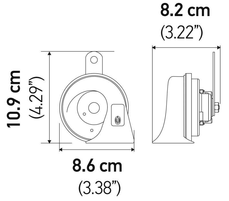 HELLA 012010901 Twin Trumpet Horn Kit 12V 400/500Hz with Bracket for Toyota