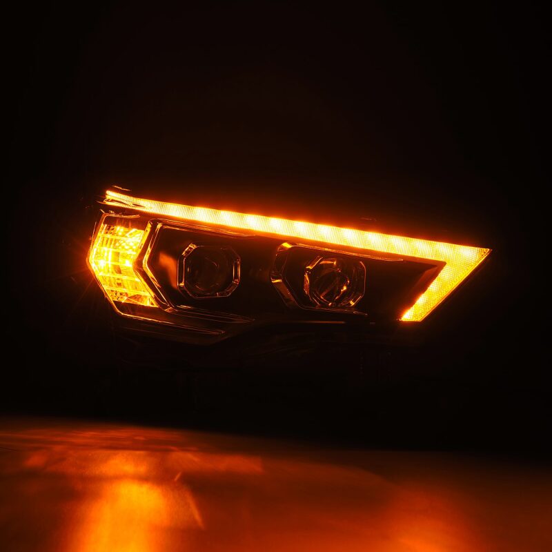 AlphaRex 880814 14-22 Toyota 4Runner PRO-Series Projector Headlights Black with Sequential Signal + DRL