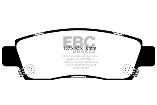 EBC 07+ Buick Enclave 3.6 Greenstuff Rear Brake Pads DP61672