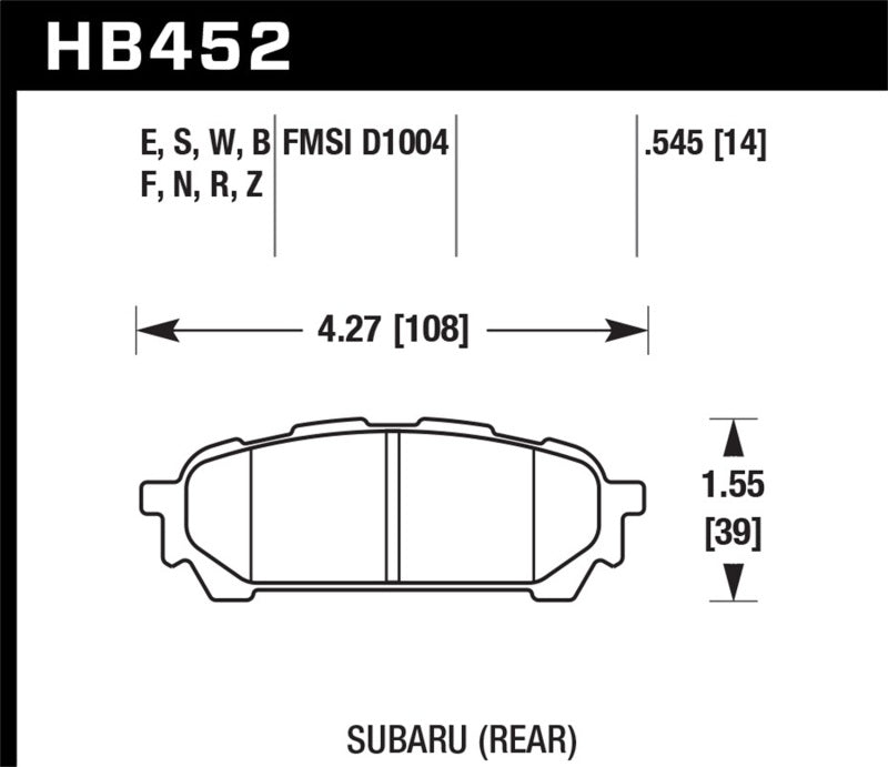 Hawk Performance HB452F.545 HPS Performance Street Brake Pads