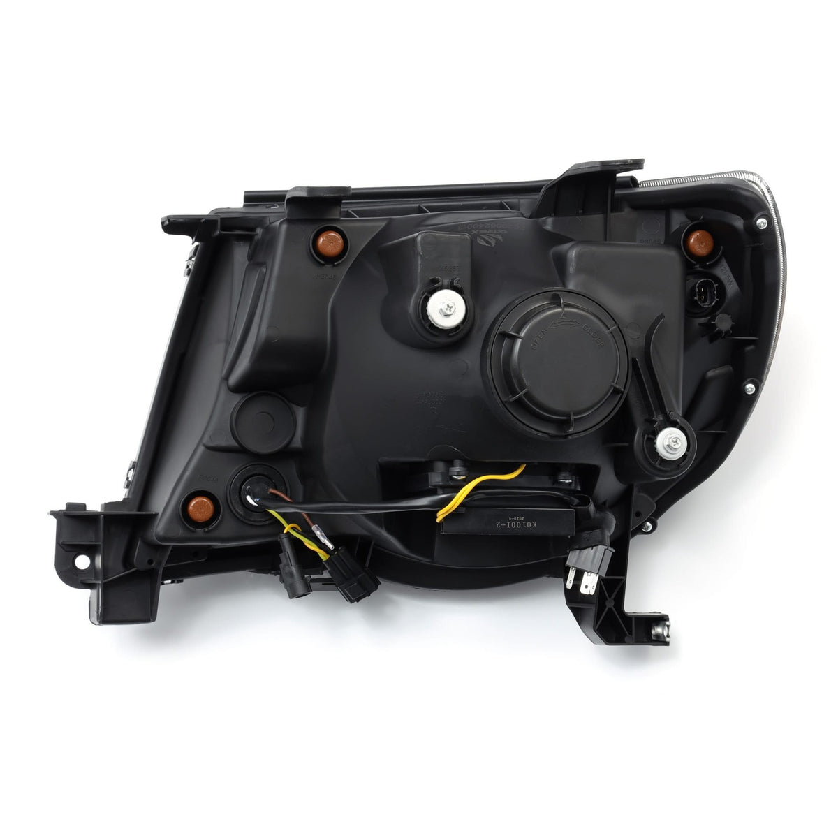 AlphaRex 880735 05-11 Toyota Tacoma LUXX Crystal Headlights Plank Style Design Black with Activation Light/DRL