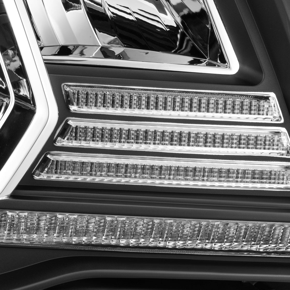 AlphaRex 880735 05-11 Toyota Tacoma LUXX Crystal Headlights Plank Style Design Black with Activation Light/DRL