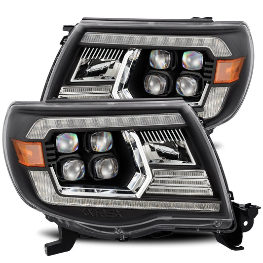AlphaRex 880742 2005-2011 Toyota Tacoma NOVA LED Projector Headlights Plank Style Black with Activation Light/DRL