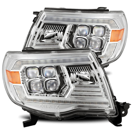 AlphaRex 880743 2005-2011 Toyota Tacoma NOVA LED Projector Headlights Plank Style Chrome with Activation Light/DRL