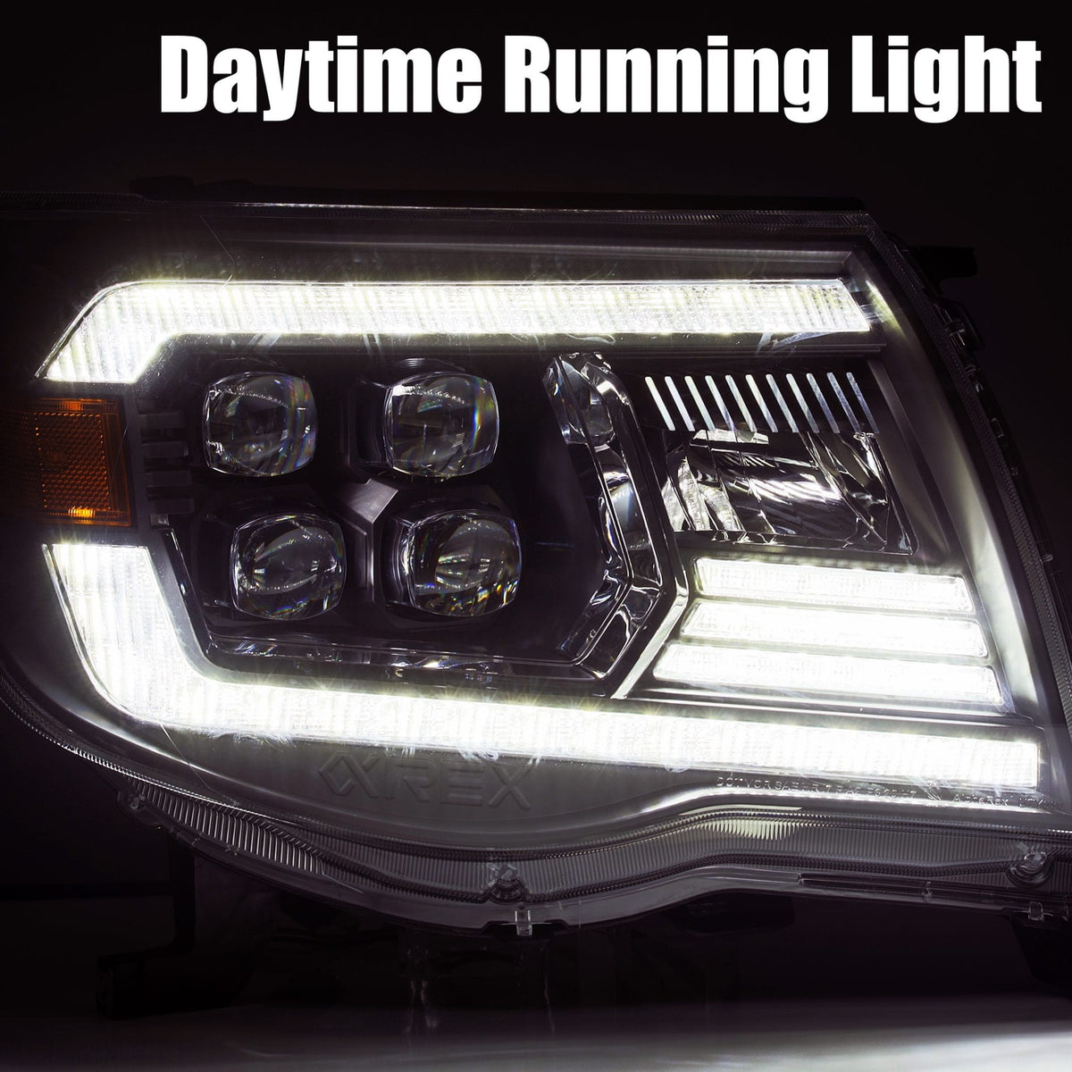 AlphaRex 880743 05-11 Toyota Tacoma NOVA LED Projector Headlights Plank Style Chrome with Activation Light/DRL