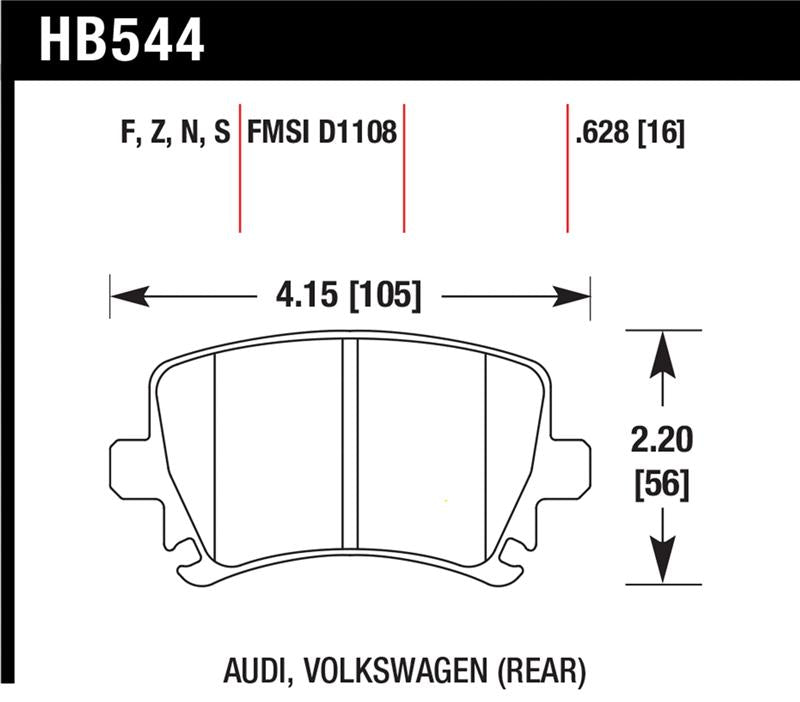 Hawk Performance HB544B.628 HPS 5.0 Street Brake Pads