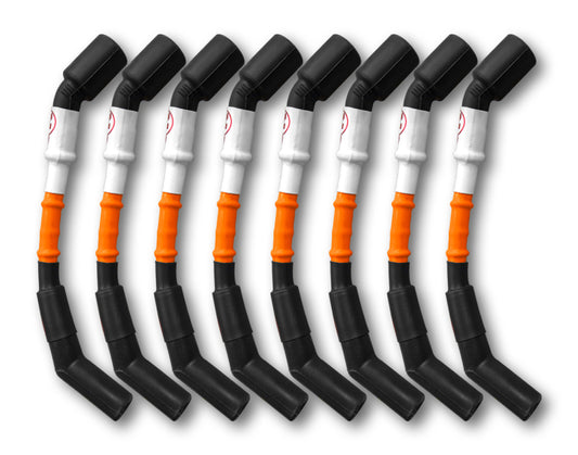 Kooks 750203 10mm Spark Plug Wires - Orange with Black Boots (8 pc. Set)