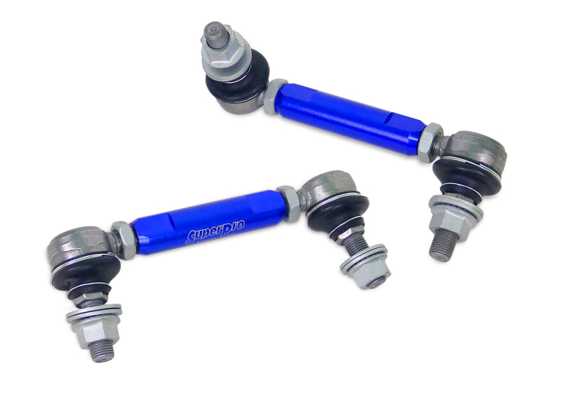 SuperPro Front Sway Bar Link Kit - Heavy Duty Adjustable (140mm-185mm Length, 12mm Studs)