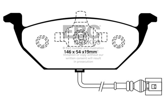 EBC 00-05 Volkswagen Beetle 2.0 Yellowstuff Front Brake Pads DP41329R