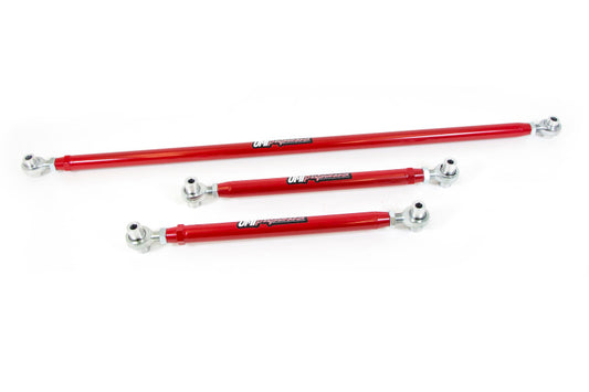 UMI Performance 201723-R Double Adjustable Panhard Bar and Lower Control Arm Red