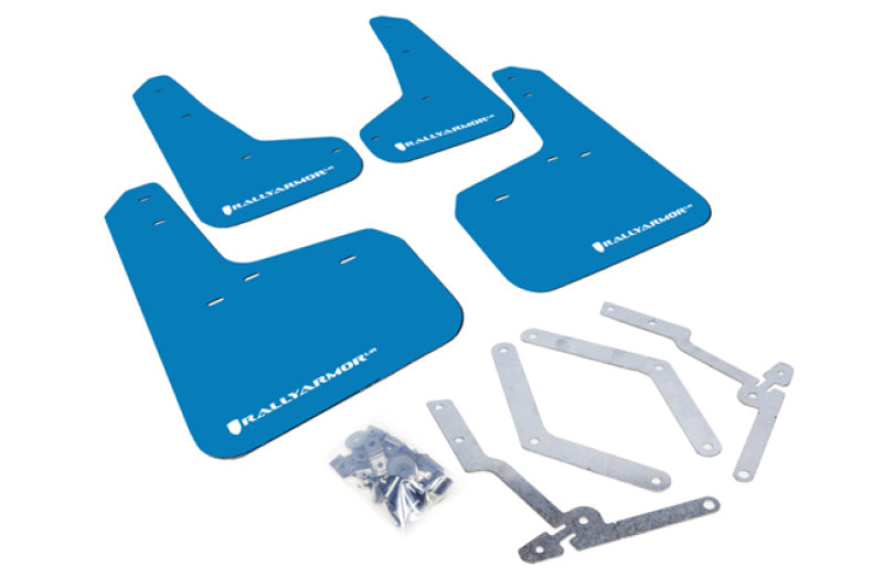 Rally Armor UR Mud Flaps - 2013-2018 Ford Focus - Blue/White Logo - #MF27-UR-NBL/WH