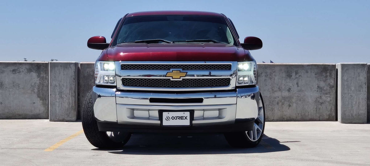 AlphaRex 880207 07-13 Chevrolet 1500 HD NOVA LED Projector Headlights Plank Style Chrome with Activation Light/Sequential Signal
