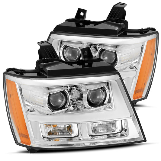 AlphaRex 880296 2007-2014 Chevrolet Tahoe/Suburban LUXX Series LED Projector headlights Chrome with DRL/Sequential