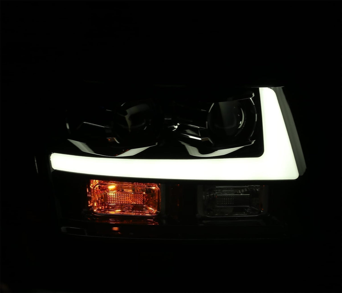 AlphaRex 880298 07-14 Chevrolet Tahoe PRO-Series Projector Headlights Chrome with Activation Light/Sequential Signal/DRL
