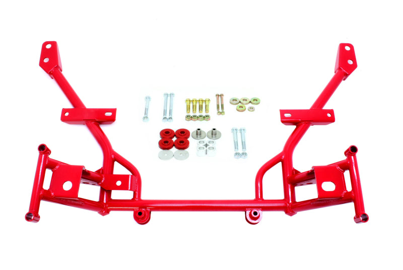 BMR 2005-2014 S197 Mustang K-Member with 1/2in Lowered Motor Mounts and STD. Rack Mounts - Red