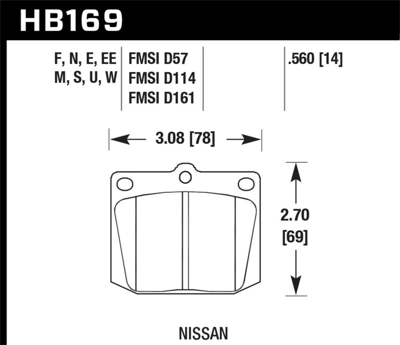 Hawk Performance HB169M.560 Black Motorsport Brake Pads