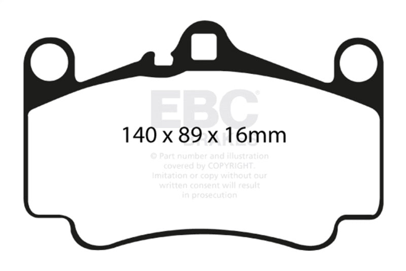 EBC 03-05 Porsche 911 (996) (Cast Iron Rotor only) 3.6 Carrera 4S Yellowstuff Front Brake Pads DP41515R