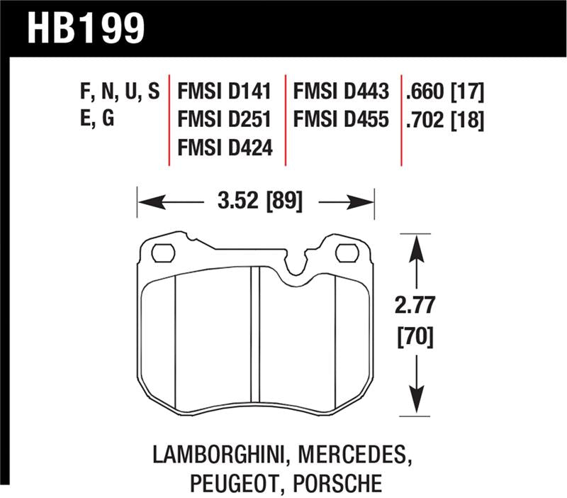 Hawk Performance HB199G.702 DTC-60 Motorsport Brake Pads