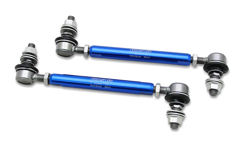 SuperPro Front Sway Bar Link Kit - Heavy Duty Adjustable (210mm-260mm Length, 12mm Studs)