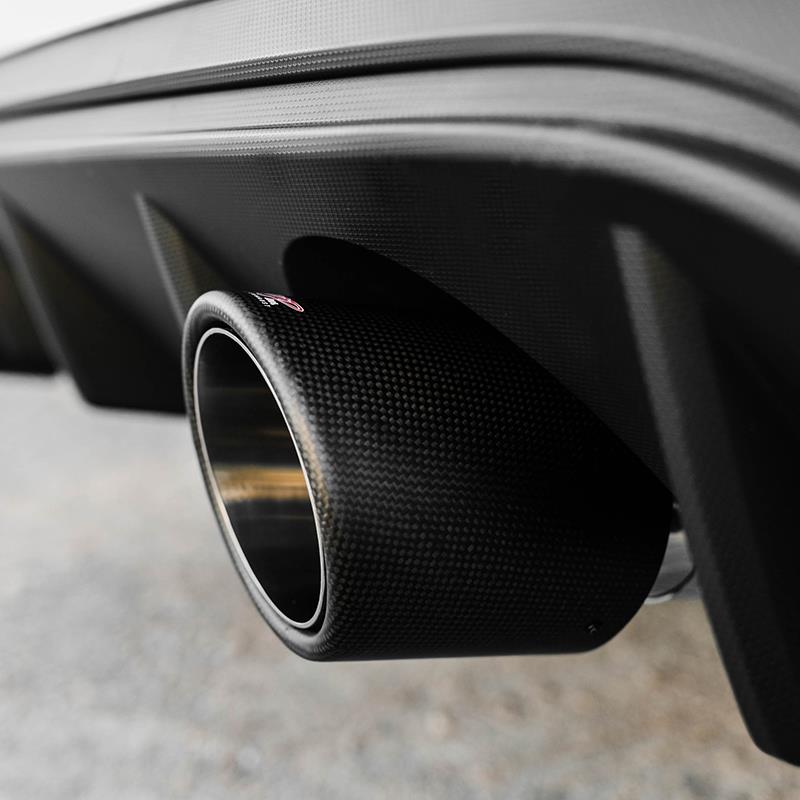 MBRP T5151CF Universal Exhaust Tip - 4.5" O.D., 3" Inlet, 7.7" Length, Dual Wall, Angle Cut, Carbon Fiber | Carbon Fiber