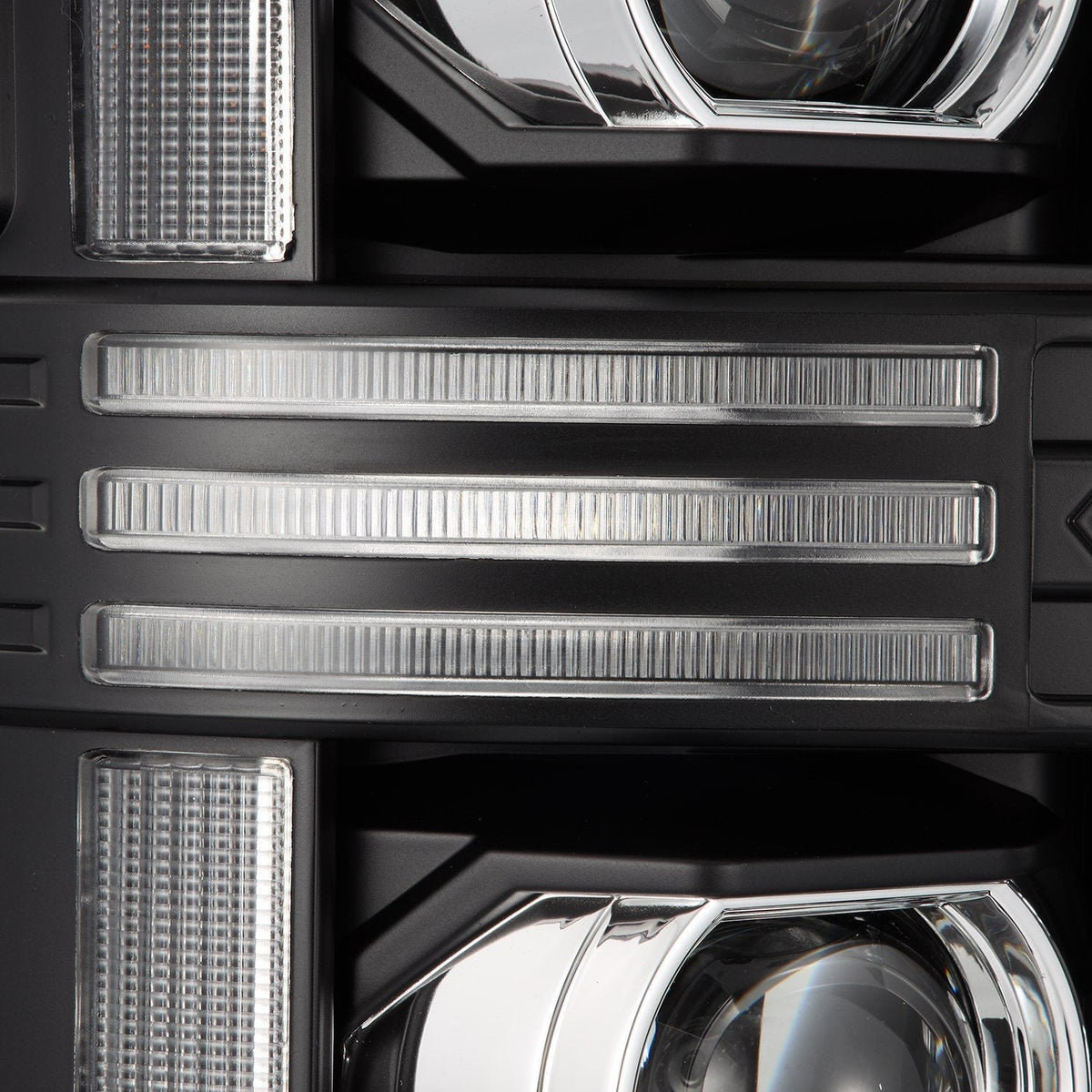 AlphaRex 880308 08-10 Ford F250-550 PRO-Series Projector headlights Black with Activation Light/Sequential Signal