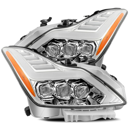 AlphaRex 881984 2008-2013 Infiniti G37 NOVA LED Projector Headlights Chrome with Activation Light/Sequential Signal/DRL