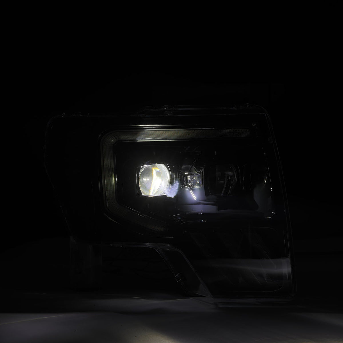 AlphaRex 880090 09-14 Ford F-150 LUXX LED Projector Headlights Plank Style Jet Black w/Activation Light/Sequential Signal/DRL