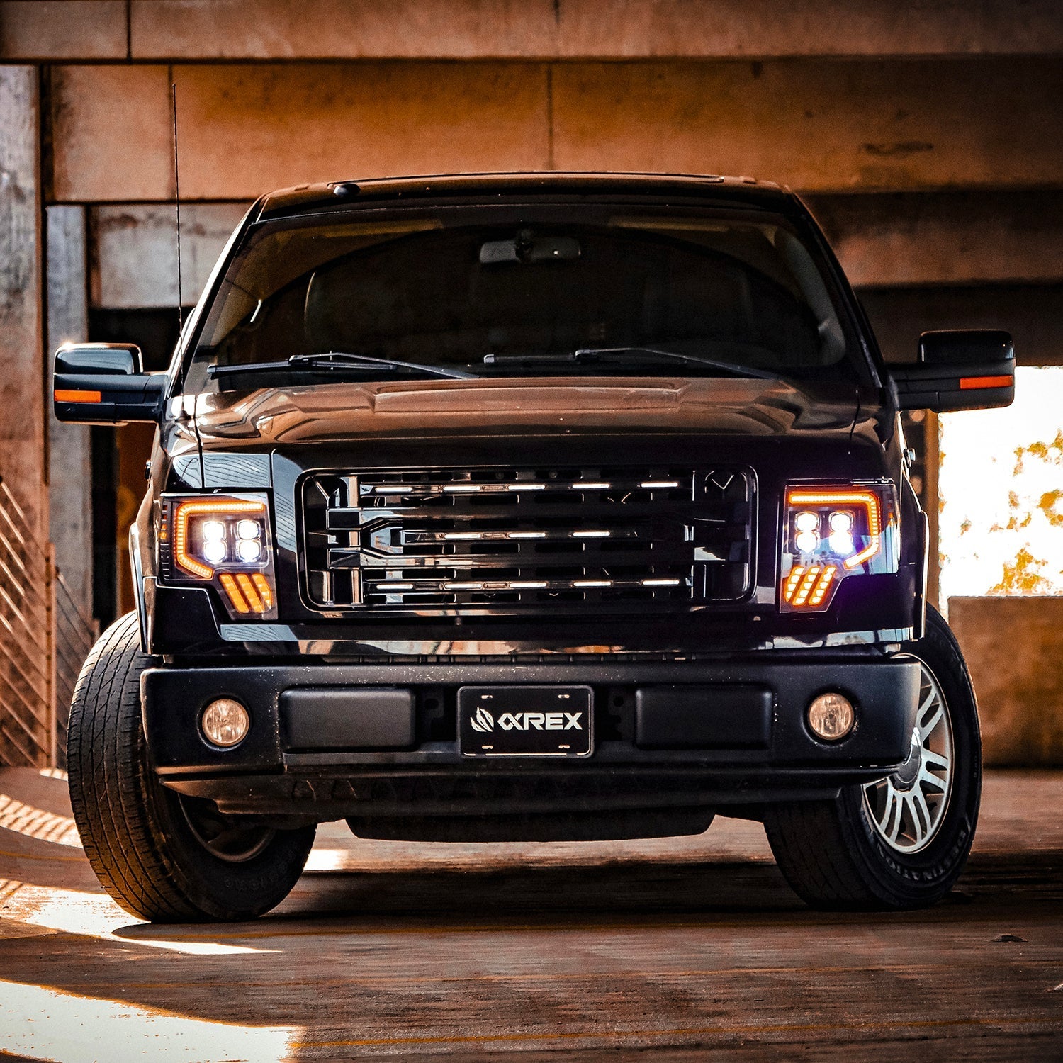 AlphaRex 880093 09-14 Ford F150 NOVA-Series LED Projector Headlights Alpha Black w/Activation Light & Sequential Signal /Switchback DBL