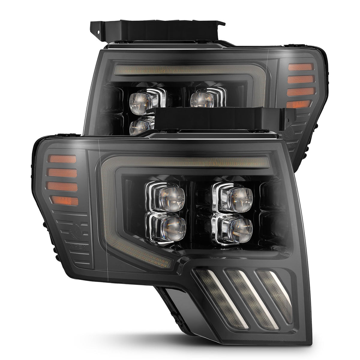 AlphaRex 880093 09-14 Ford F150 NOVA-Series LED Projector Headlights Alpha Black w/Activation Light & Sequential Signal /Switchback DBL