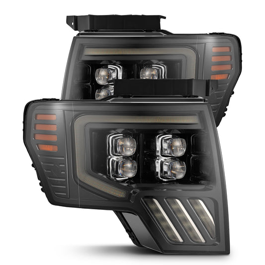 AlphaRex 880093 09-14 Ford F150 NOVA-Series LED Projector Headlights Alpha Black w/Activation Light & Sequential Signal /Switchback DBL