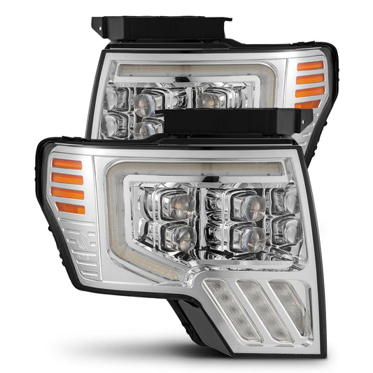 AlphaRex 880094 2009-2014 Ford F150 NOVA-Series LED Projector Headlights Chrome with Activation Light & Sequential Signal /Switchback DBL